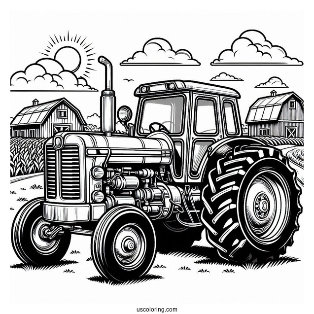 Detailed Farm Tractor To Color