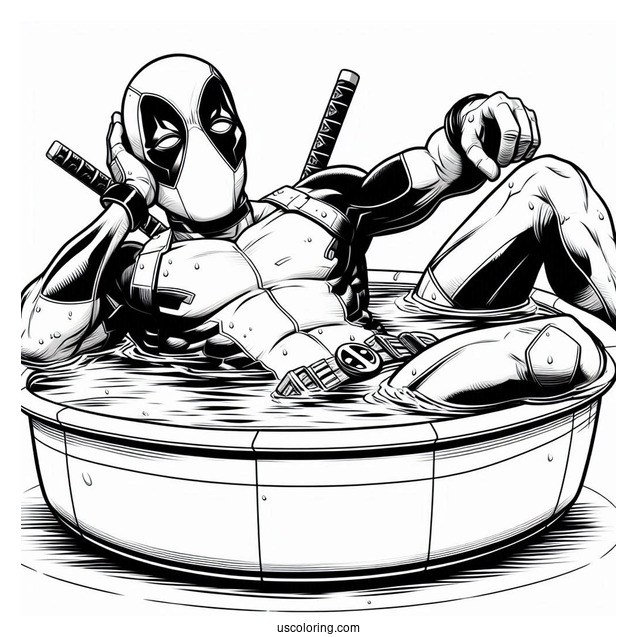 Deadpool Relaxing In Pool