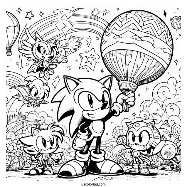 Sonic And Friends Coloring Page(1)