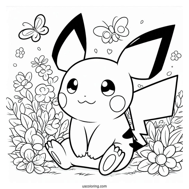 Charmander With Pichu Coloring Page