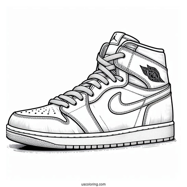 Coloring Sheet Of Air Jordan 1 Retro Mid