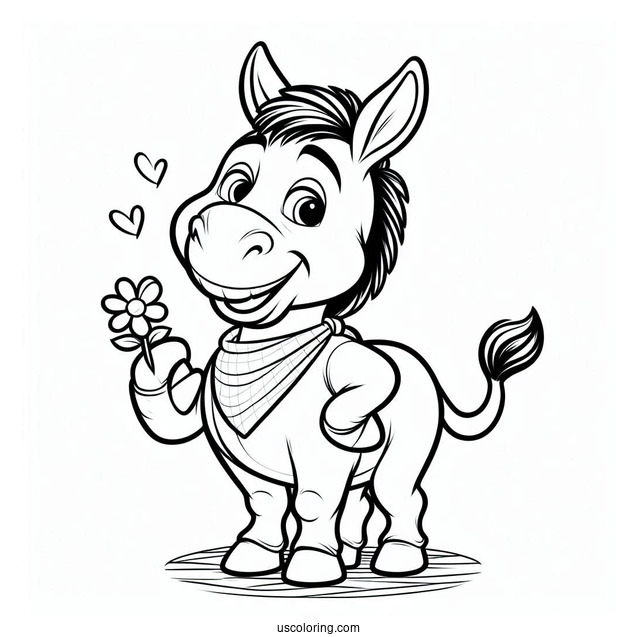 Smiling Donkey Coloring Sheet