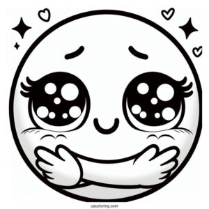 Hugging Face Emoji Coloring Page