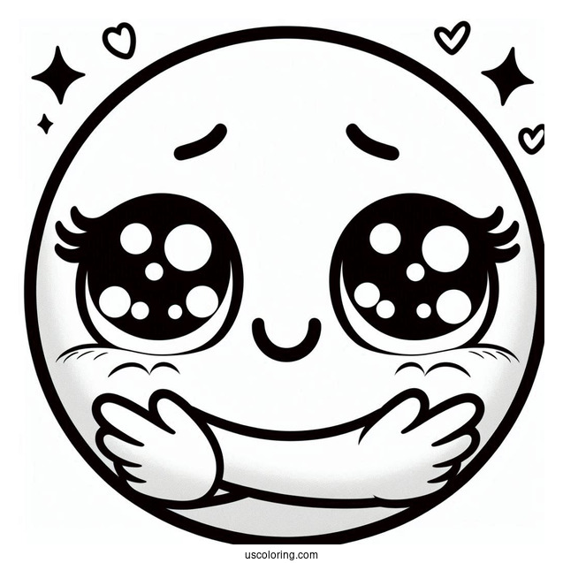 Hugging Face Emoji Coloring Page