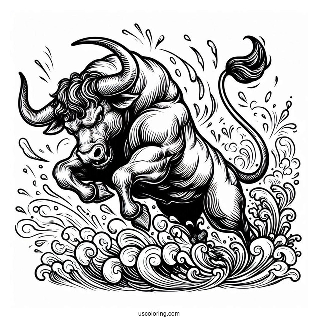 Coloring Sheet Of Raging Bull