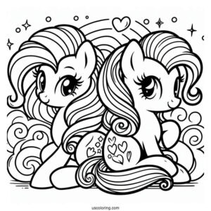 Pinkie Pie and Rainbow Dash Painting to Color