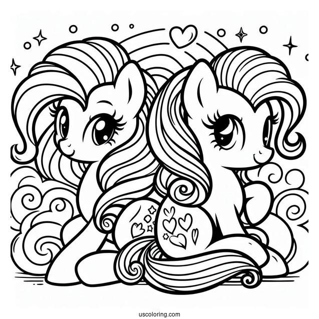 Pinkie Pie and Rainbow Dash Painting to Color