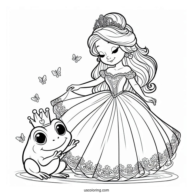 Coloring Sheet Of Princess And The Frog