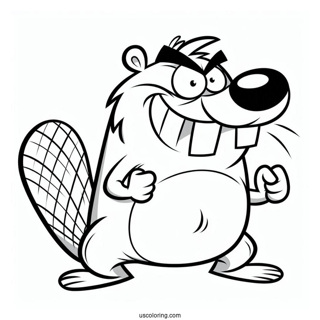 Nickelodeon Coloring Page Of Easy The Angry Beavers Outline