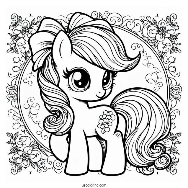 Retro Applejack Pony Coloring In