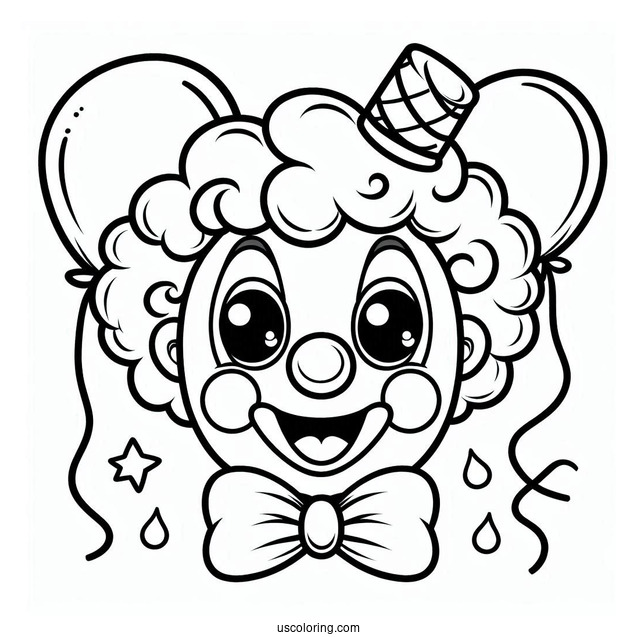 Easy Coloring Sheet of Happy Clown