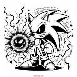 Evil Sonic Exe Coloring Page Power Up