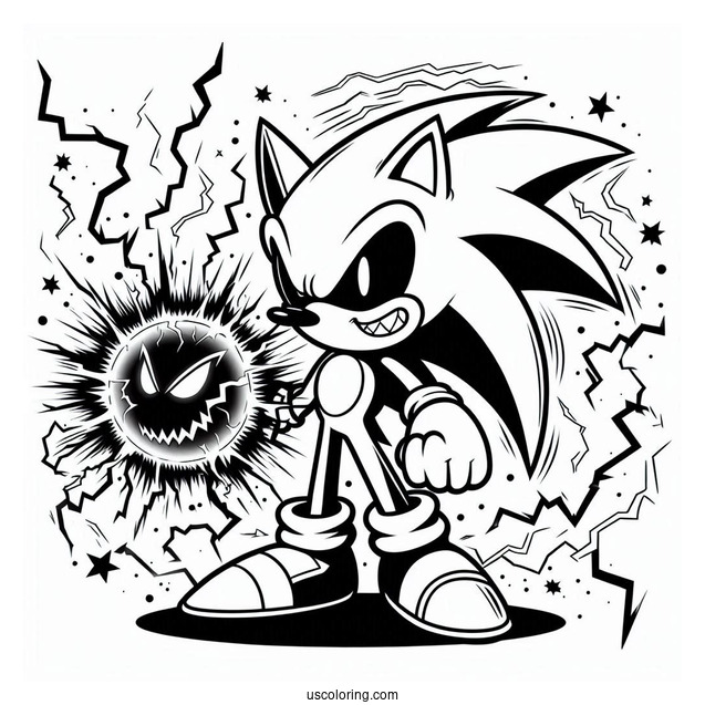 Evil Sonic Exe Coloring Page Power Up