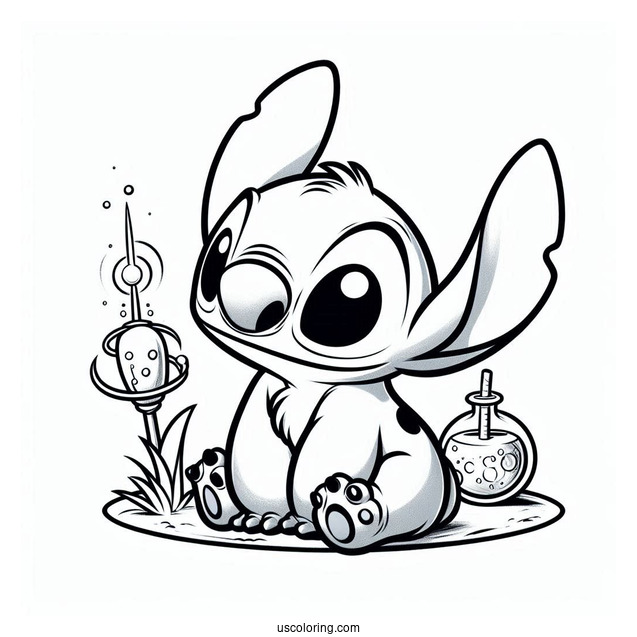 Lilo & Stitch Coloring Page Of Experiment 221 Sparky
