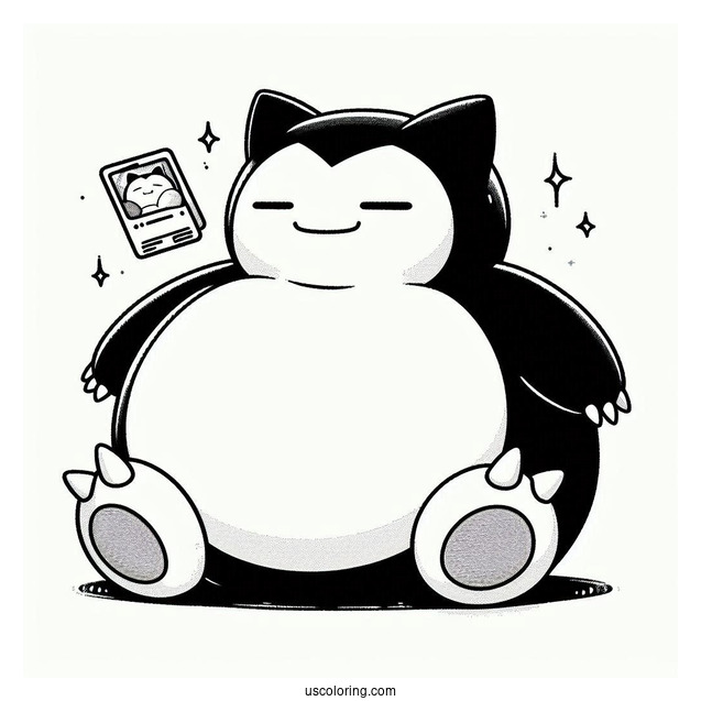 Snorlax Coloring Page Unfazed Fat Pokemon Card