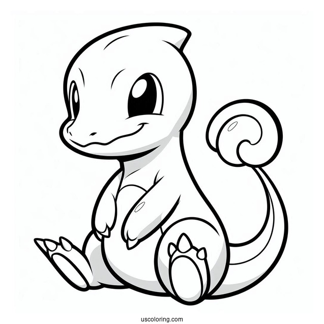 Simple Charmeleon Outline Coloring In For Preschoolers