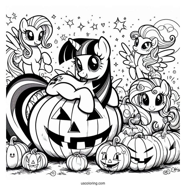 Twilight Sparkle and Friends in Jack-O-Lantern