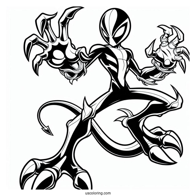 Ben 10 Coloring Page Of Wildvine Alien Form