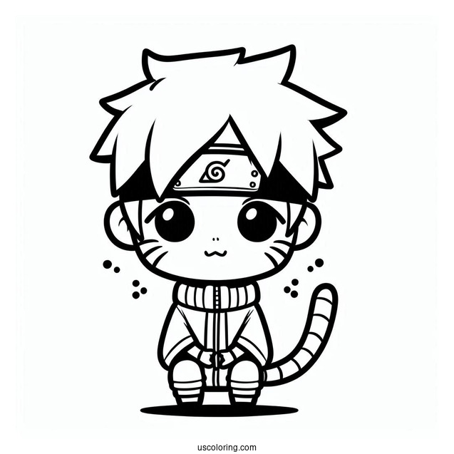 Adorable Chibi Naruto Coloring Page For Preschoolers