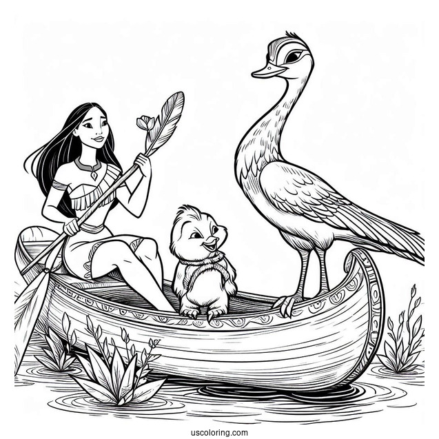 Meeko And Percy On Canoe Coloring In