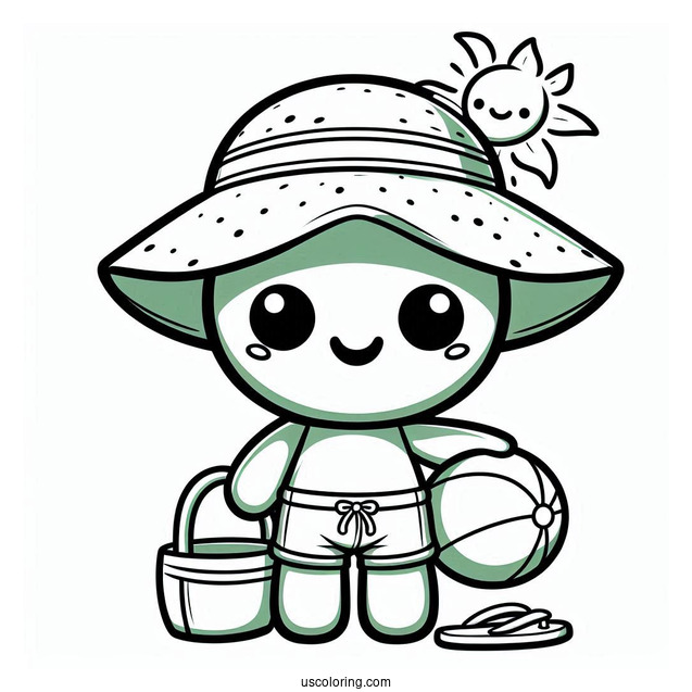 Smiling Chibi Hulk Coloring Page Under The Sun For Kids