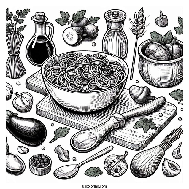 Detailed Ratatouille Coloring Page And Alfredo Cooking