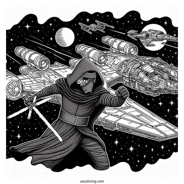 Kylo Ren Fighting In Starship