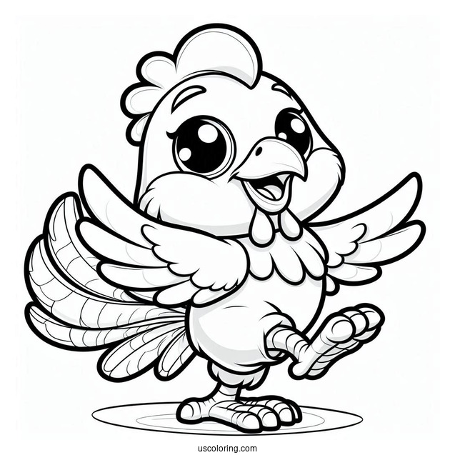 KickinChicken From Smiling Critters Coloring Page