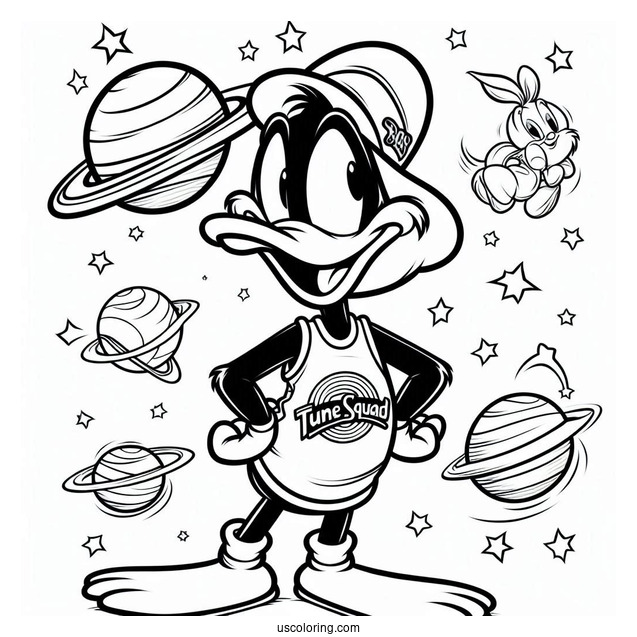 Daffy Duck Wearing Tune Squad Jersey