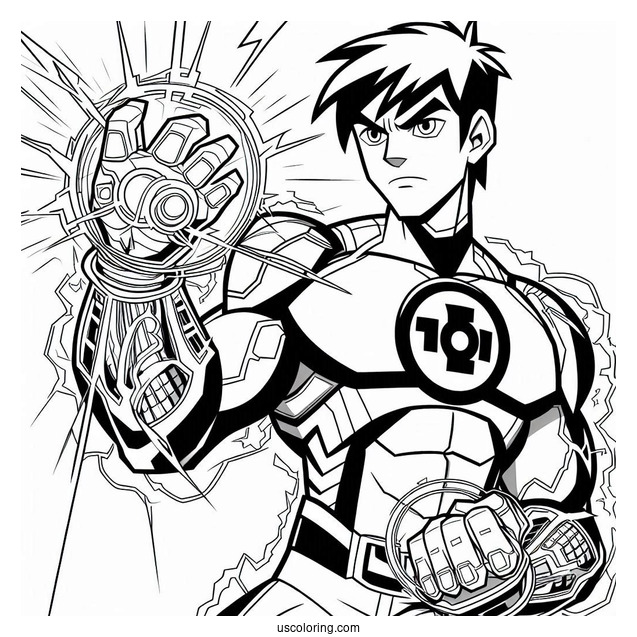 Ben 10 Coloring Page Of Upgrade Using Powers