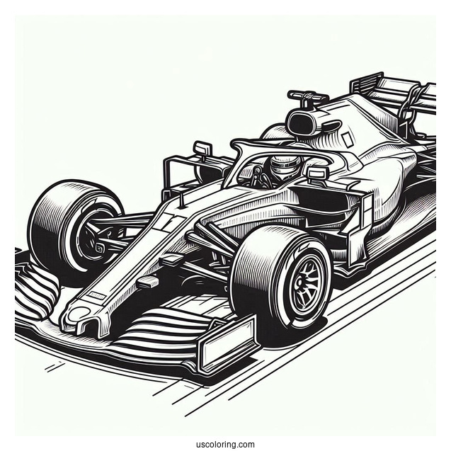 Coloring Page Of F1 Racing Car