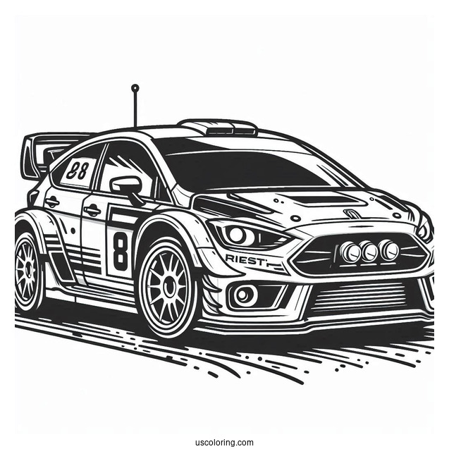 Coloring Page Of Rally Car Racing