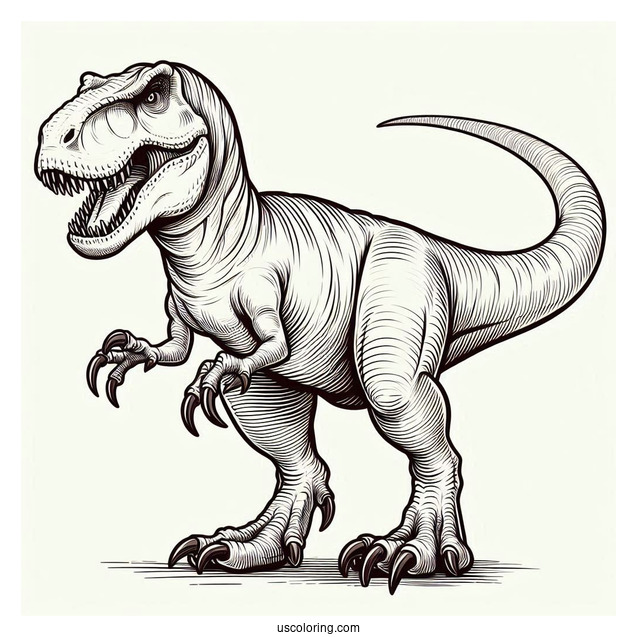T-Rex With Large Claws To Color