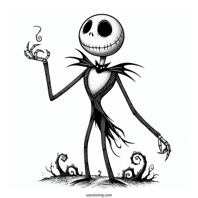 Creepy Jack Skellington Coloring In