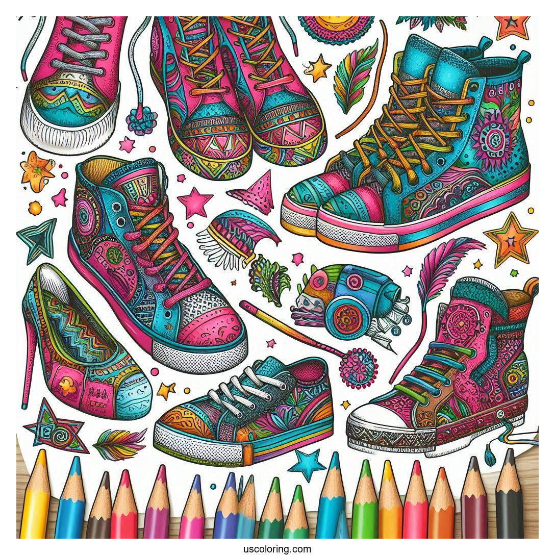 shoe coloring pages feature image