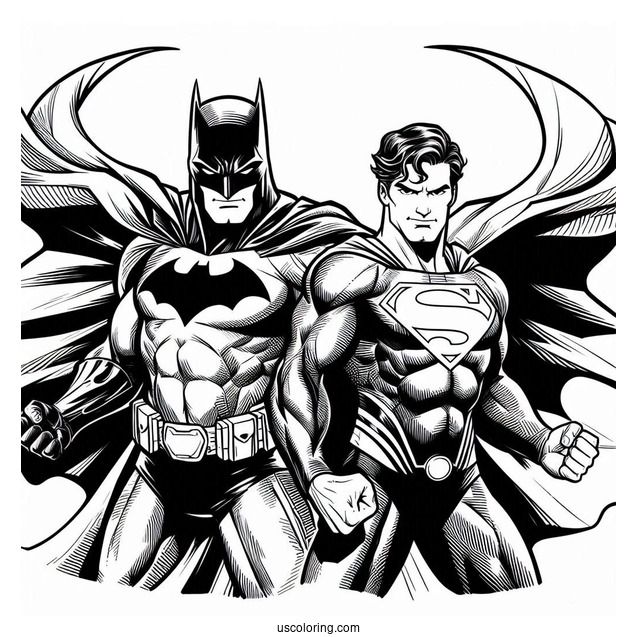 Superman Vs Batman Coloring Page
