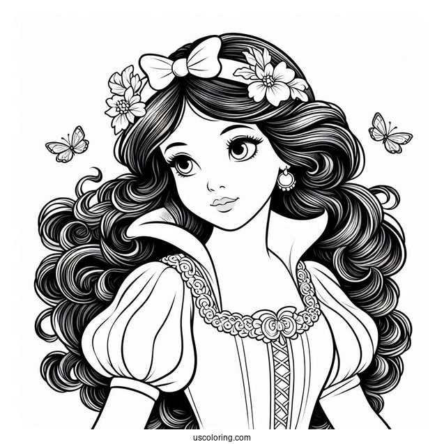 Detailed Snow White Coloring Page