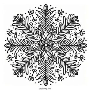 Easy Snowflake Coloring Page Outline For Kids