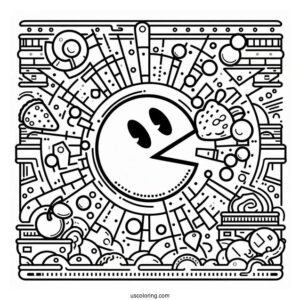 Pac-Man Coloring Page Game Poster