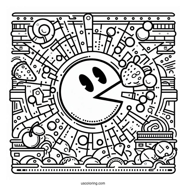 Pac-Man Coloring Page Game Poster