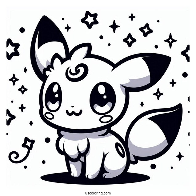 Kawaii Umbreon Coloring Sheet