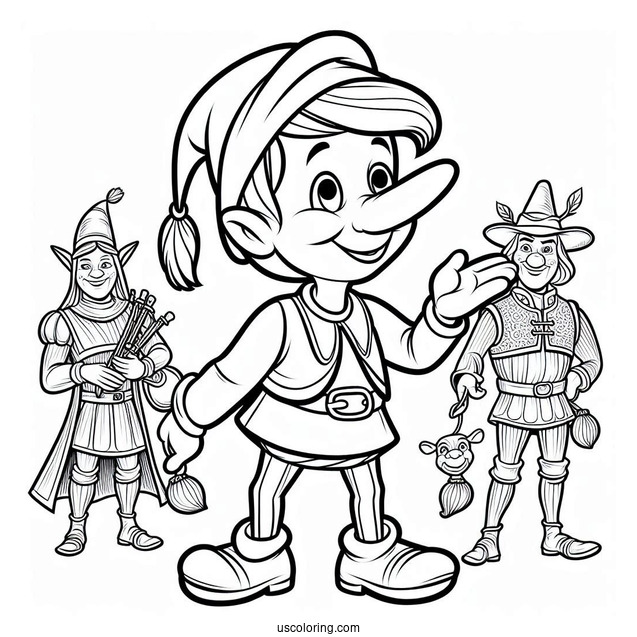 Pinocchio From Shrek Coloring Page