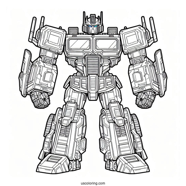 Optimus Prime Robot Coloring Sheet