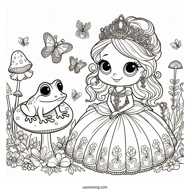 Coloring Sheet Of Princess And The Frog
