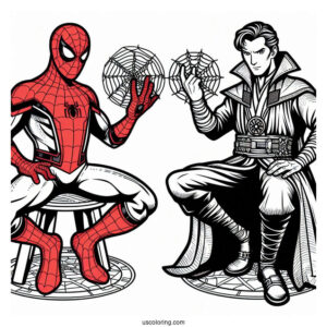 Spider-Man And Doctor Strange Coloring Sheet