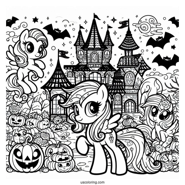Halloween Themed My Little Pony Coloring Sheet