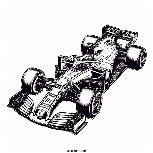 F1 Coloring Page Haas VF 22 Race Car