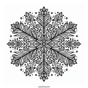 Easy Snowflake Coloring Page Outline For Kids