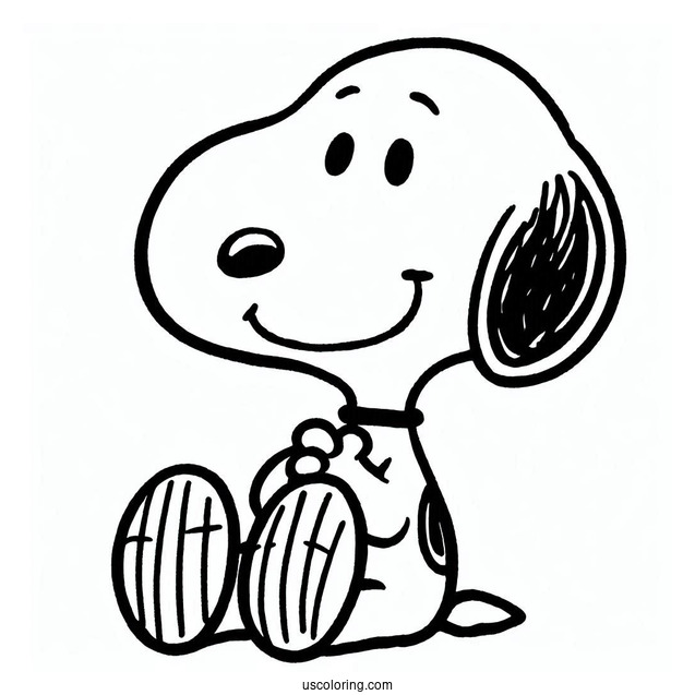 Easy Outline Of Snoopy To Color For Kids