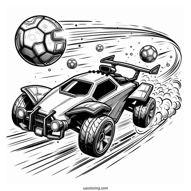 Rocket League Coloring Page Octane Zooming Towards The Ball